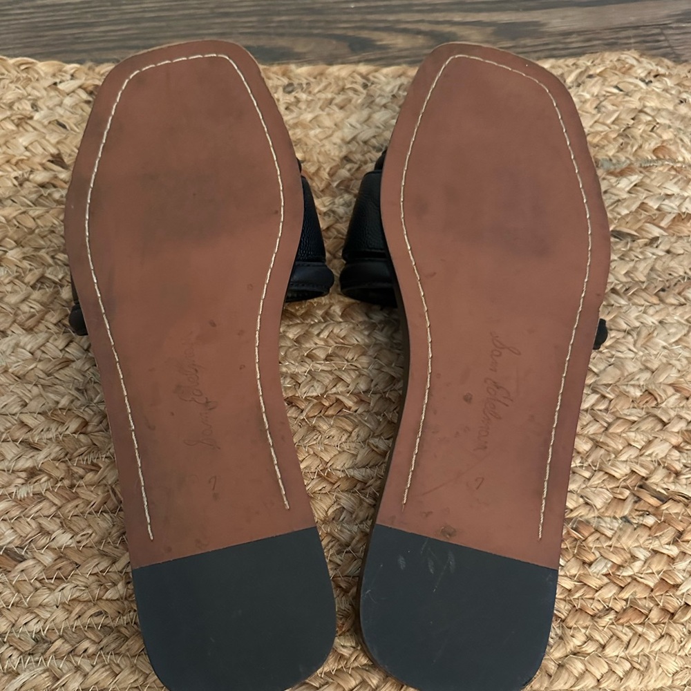 SAM EDELMAN Irina Slide Sandal - Black Leather Size 7 - Picture 7 of 8